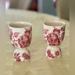 Mid-Century Strawberry Fair Pink double egg cup by Johnson Brothers.